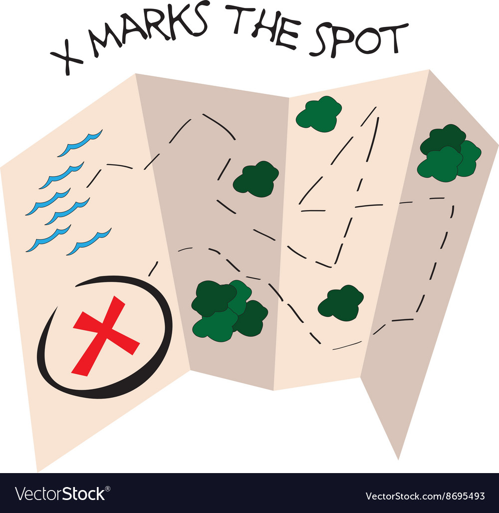 Treasure Map with X Marks Spot