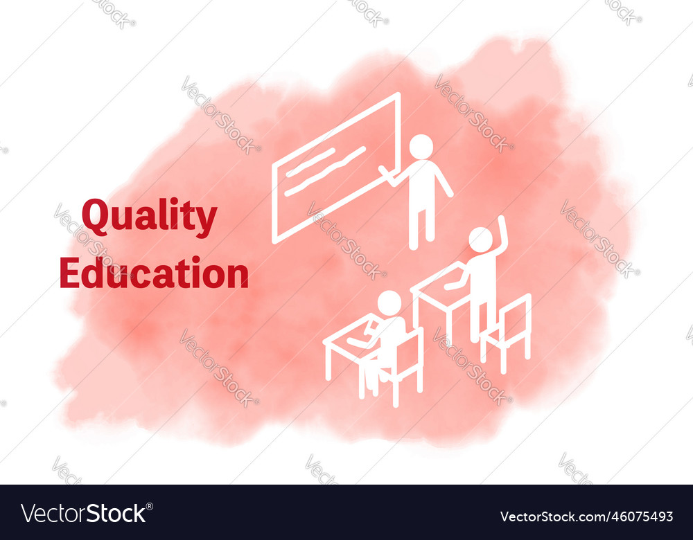 Watercolor Style Sdgs Goal 4 Quality Education Vector Image