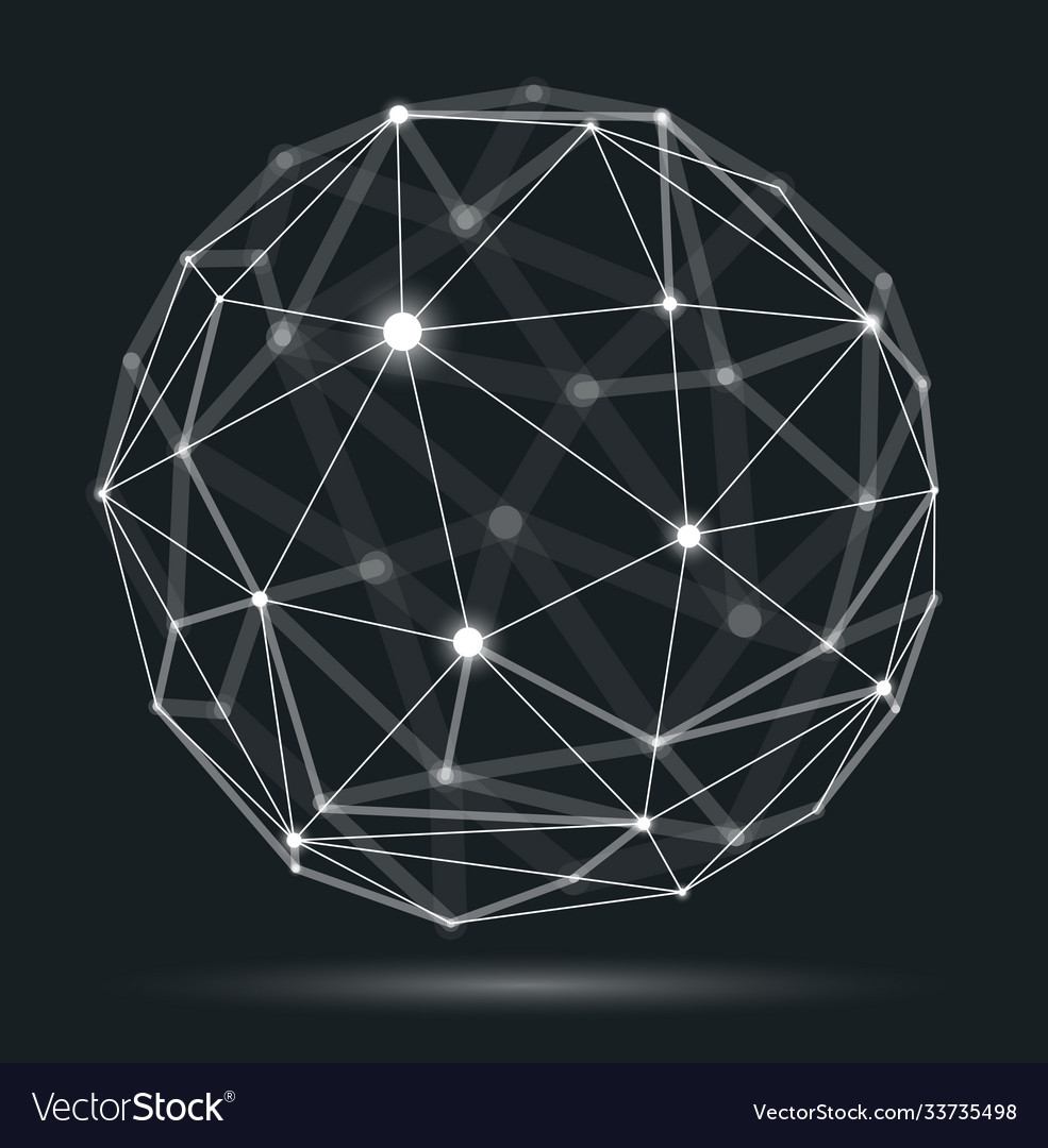 3D Mesh Sphere with Connected Dots