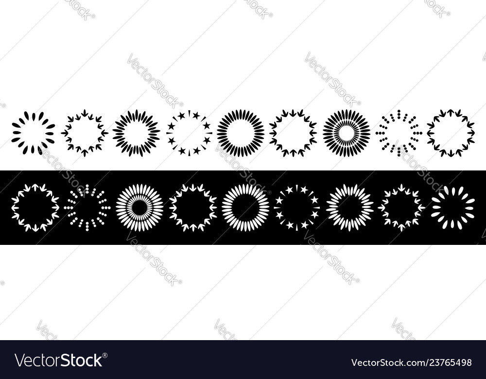 Abstract line arrow dotted star round frame set vector image Abstract line arrow dotted star round frame set