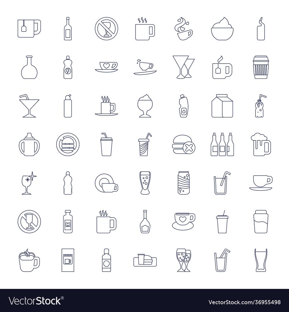 Beverage icons Royalty Free Vector Image - VectorStock