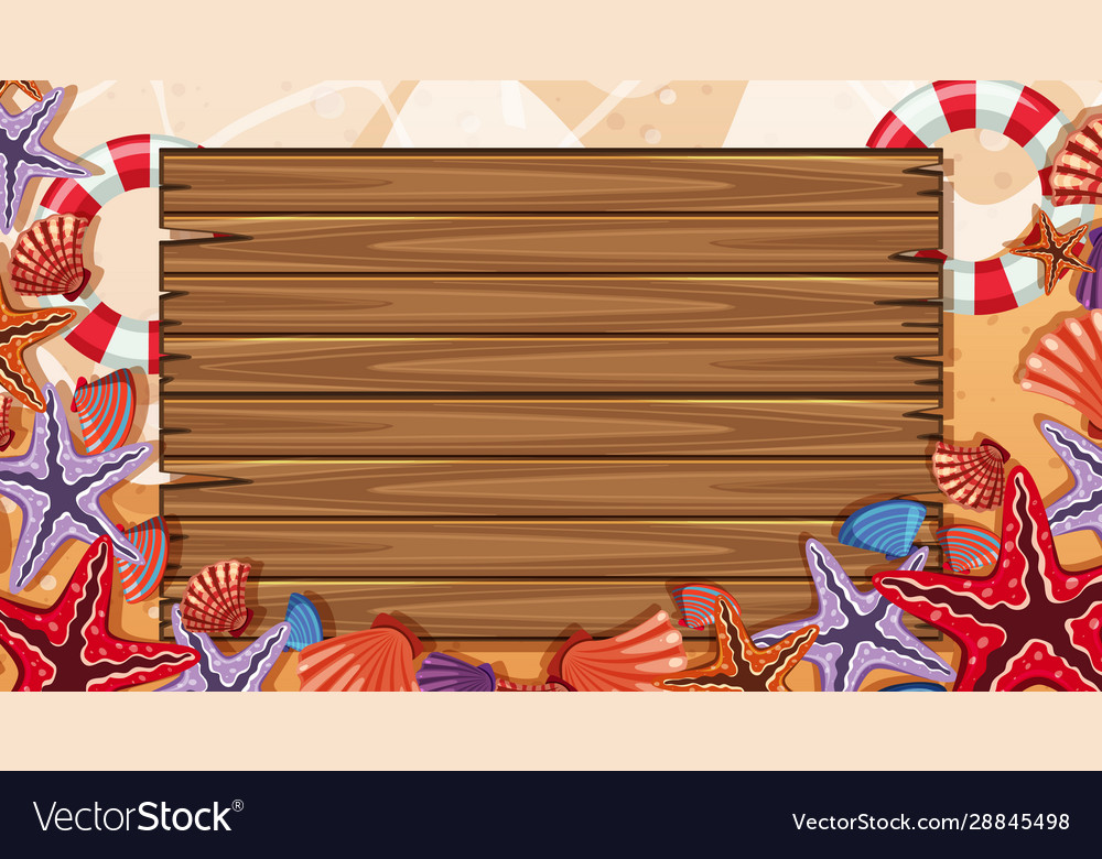 Border template with beach scene in background
