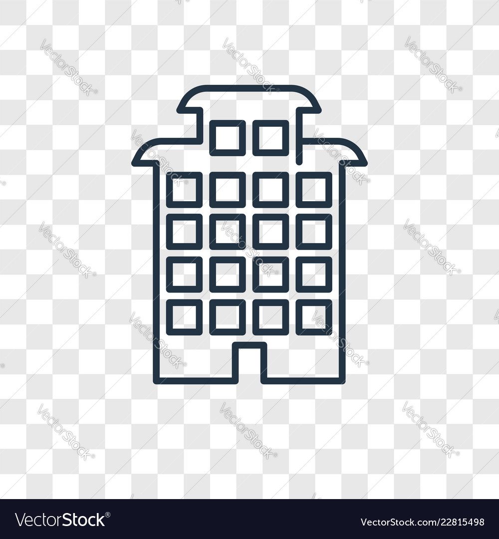 Building concept linear icon isolated vector image Building concept linear icon isolated