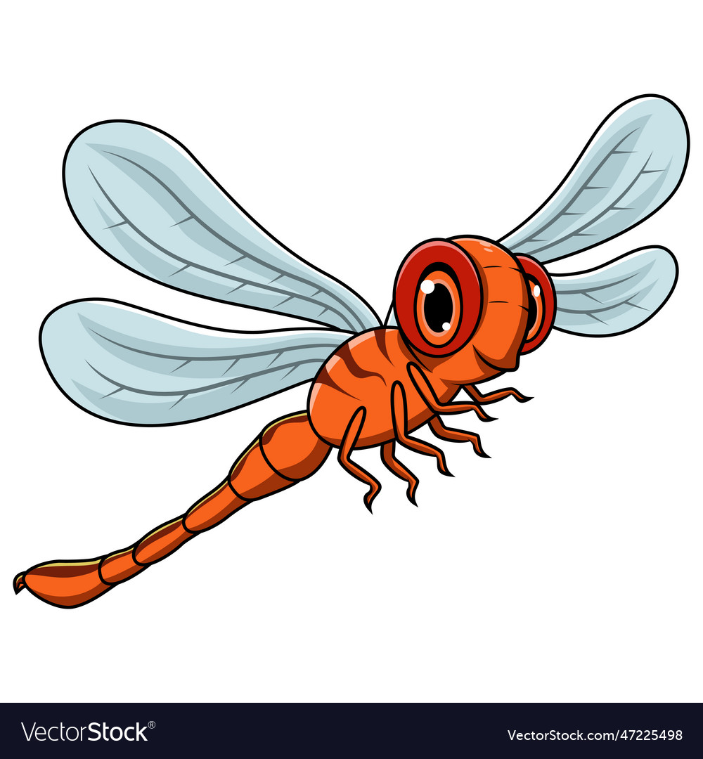 Cartoon funny dragonfly