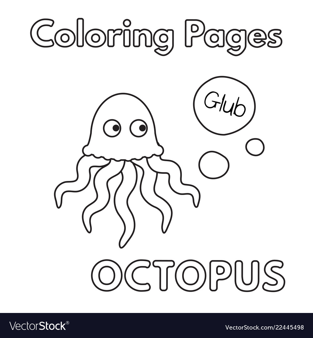 Cartoon octopus coloring book