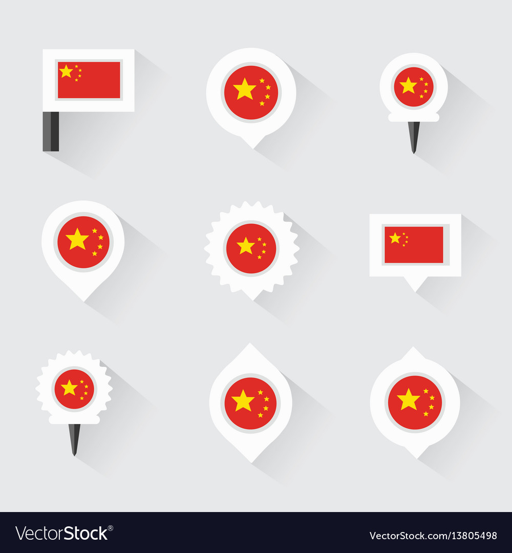 china flag and pins