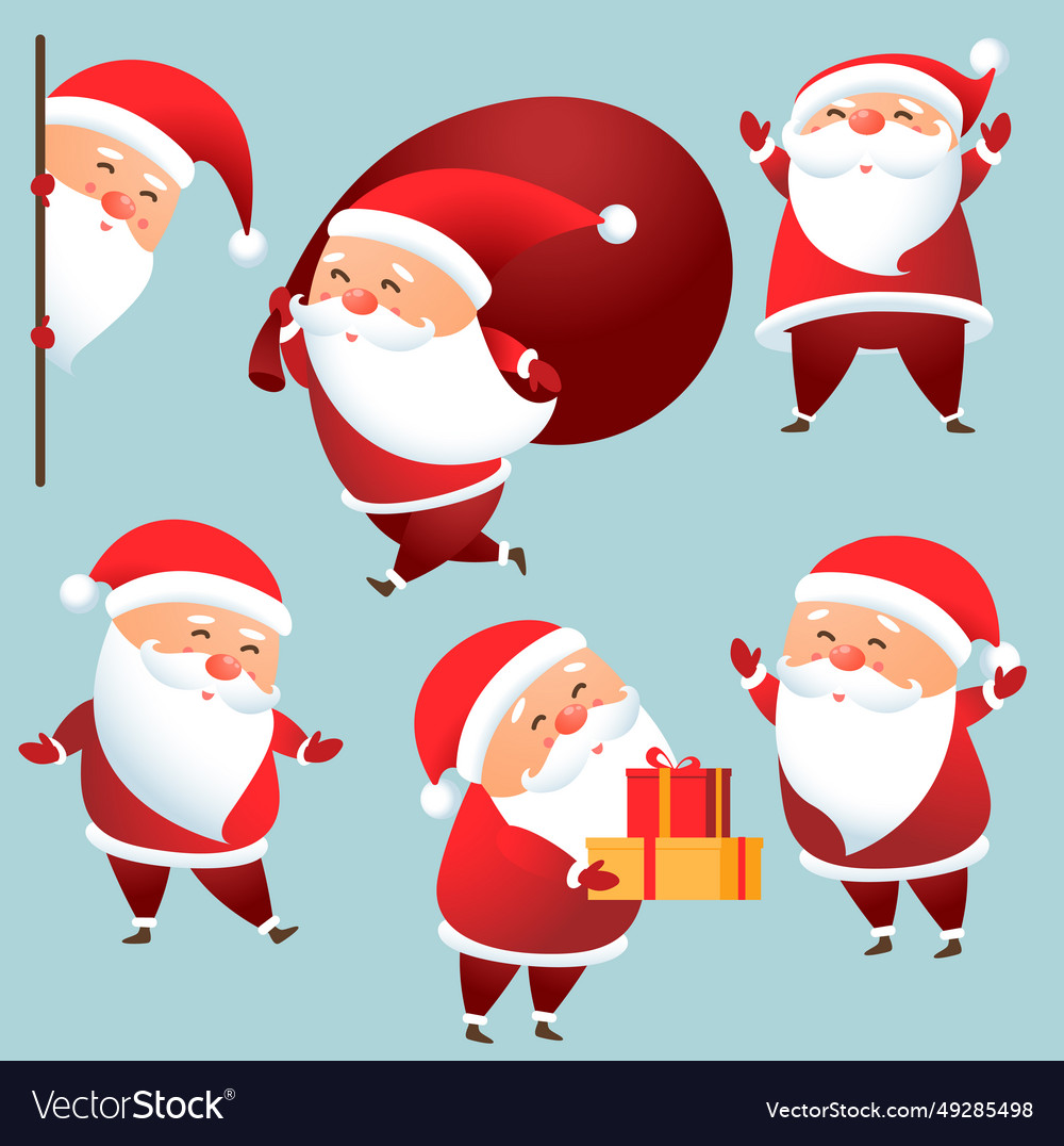 Christmas santa characters Royalty Free Vector Image