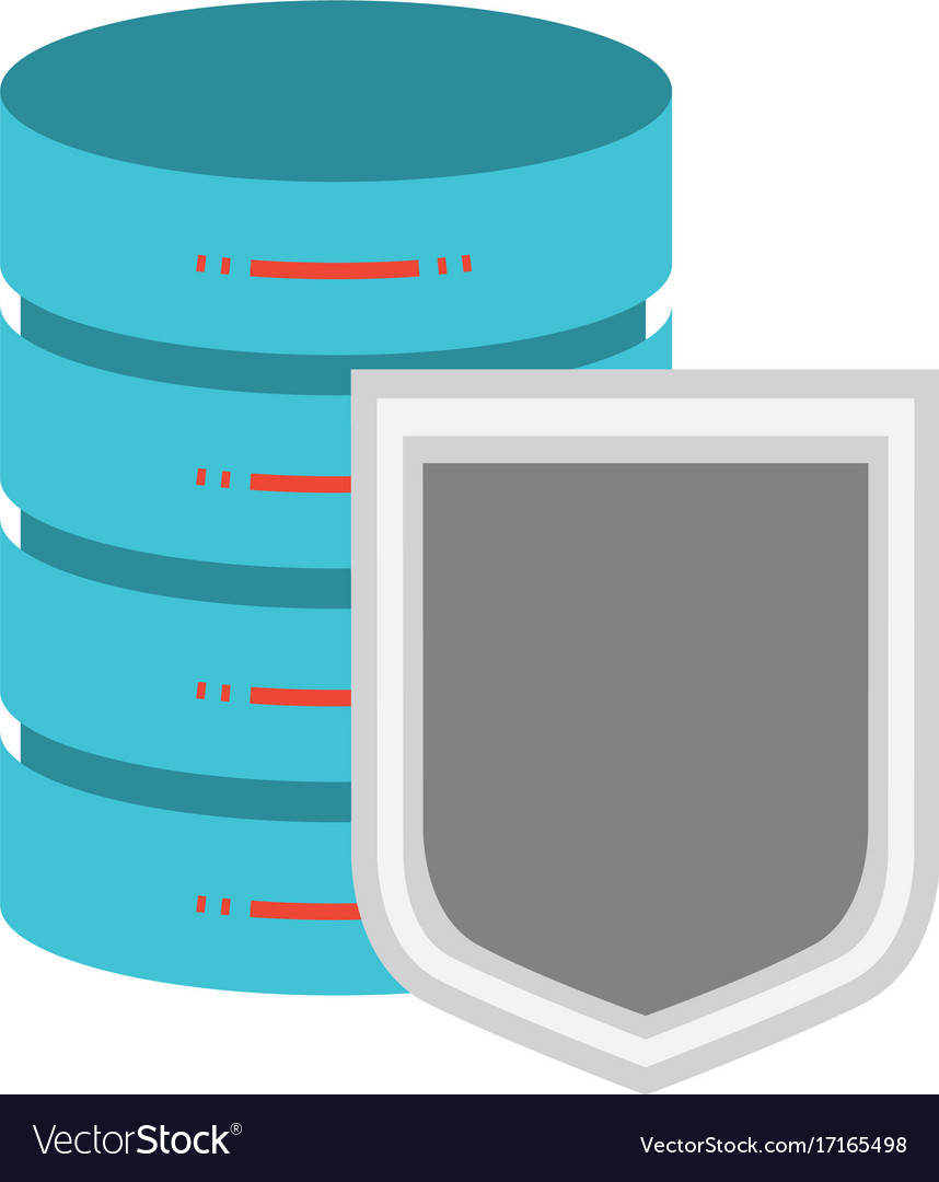 Cloud security with shield and server colorful