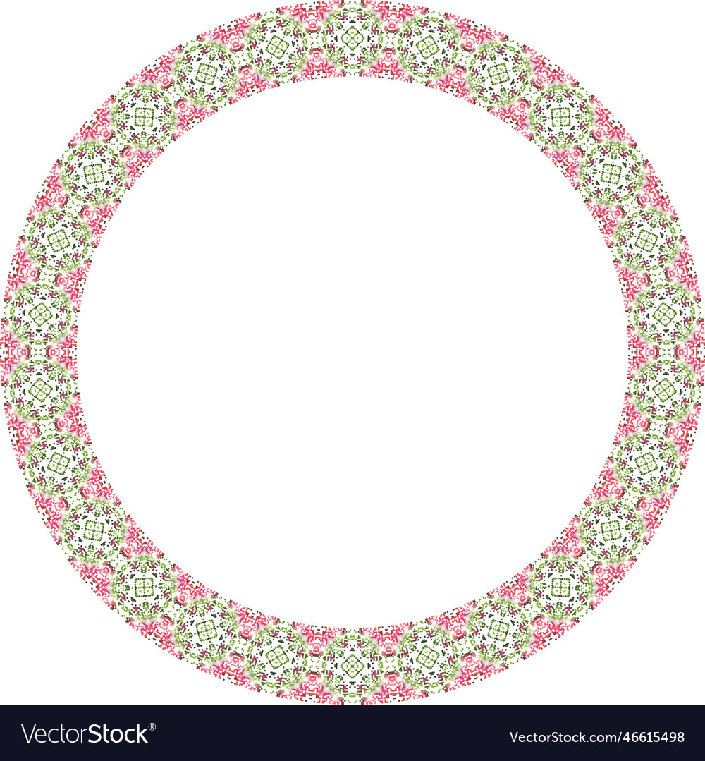 Decorative round frame with floral pattern Vector Image