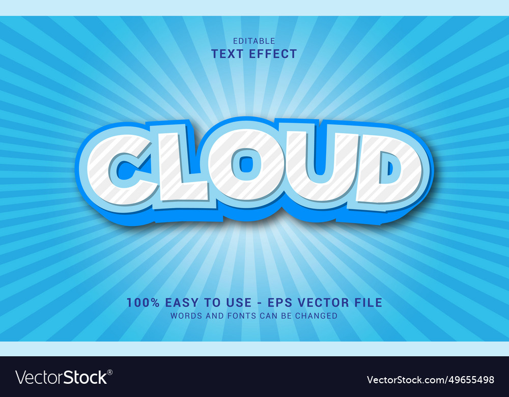 Editable text effect cloud style