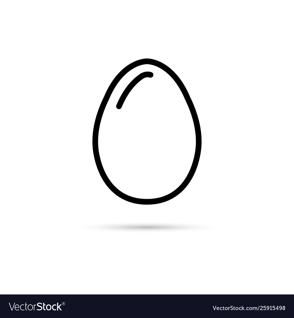 Egg line icon in flat style for app ui websites vector image Egg line icon in flat style for app ui websites
