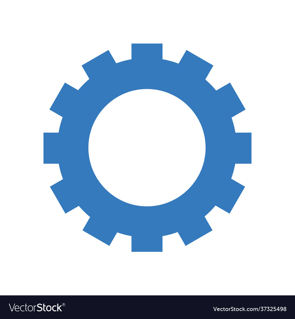 Gear control center cogwheel icon blue color