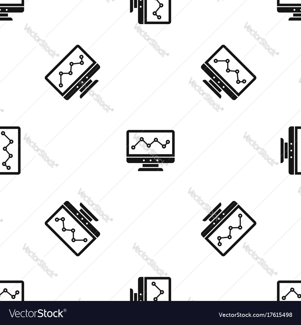 Graph in computer screen pattern seamless black Vector Image