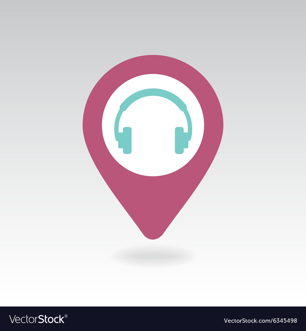 Headphone pin map icon pointer markers