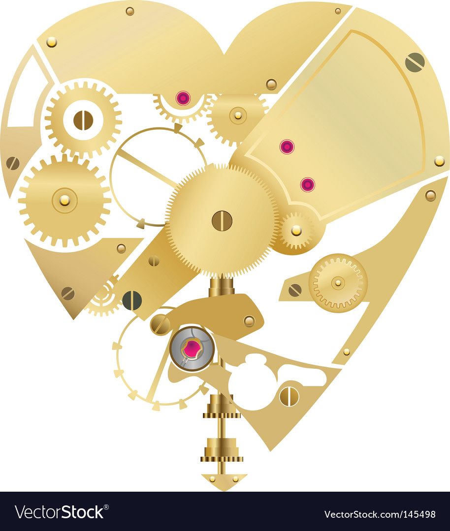 Heart gear Royalty Free Vector Image VectorStock