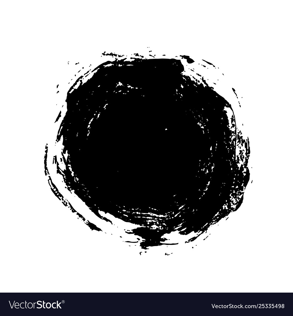 Ink dry brush stroke round banner Royalty Free Vector Image