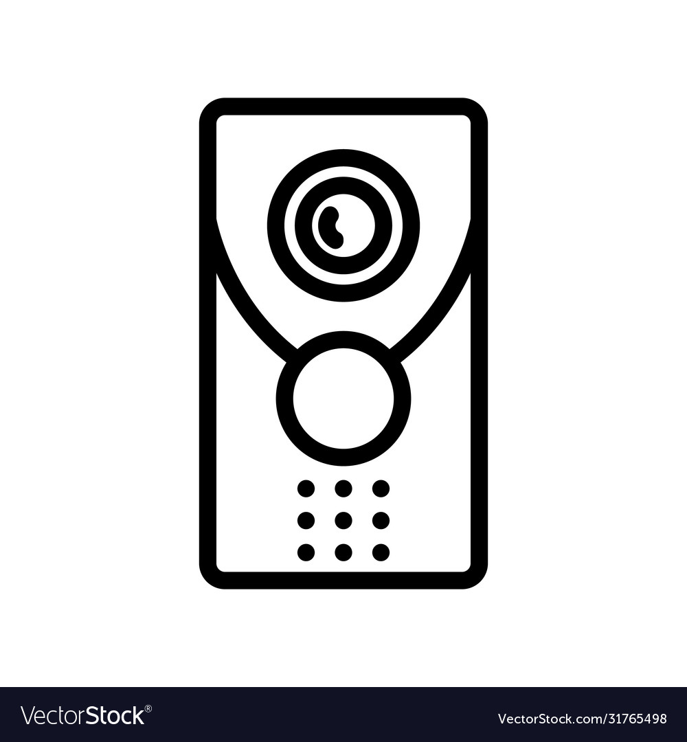 Intercom device with camera icon outline vector image Intercom device with camera icon outline
