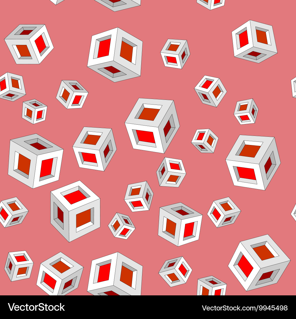 Isometric cubes seamless pattern 659 Royalty Free Vector
