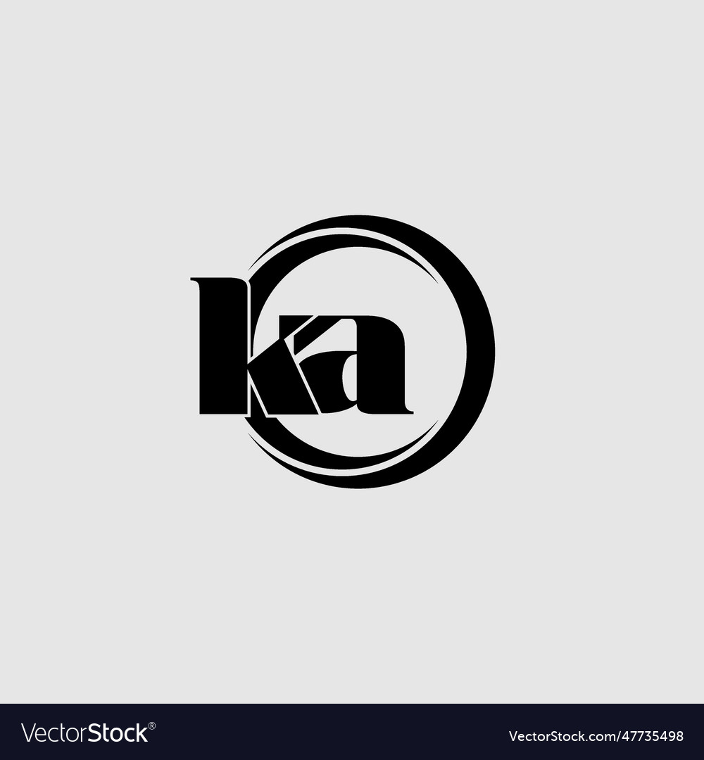 Letters ka simple circle linked line logo Vector Image