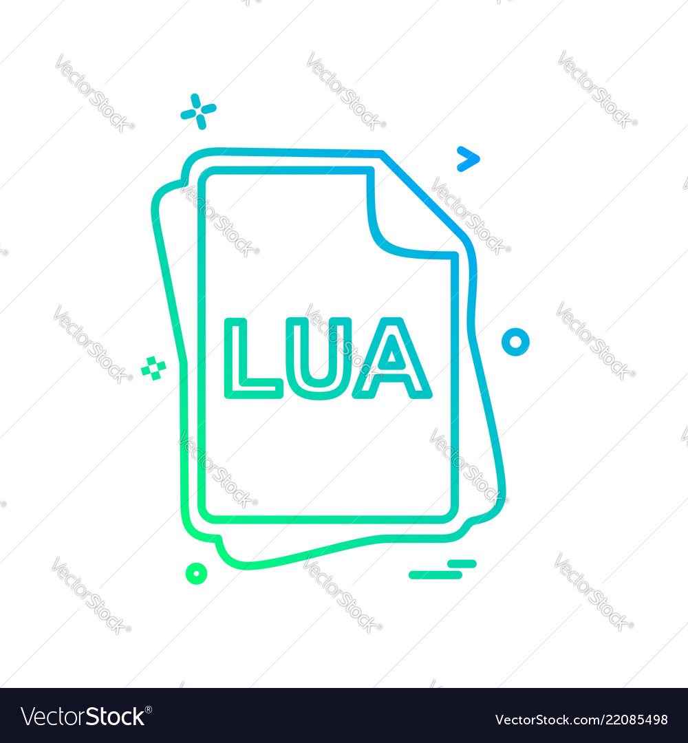 Lua file type icon design vector image Lua file type icon design