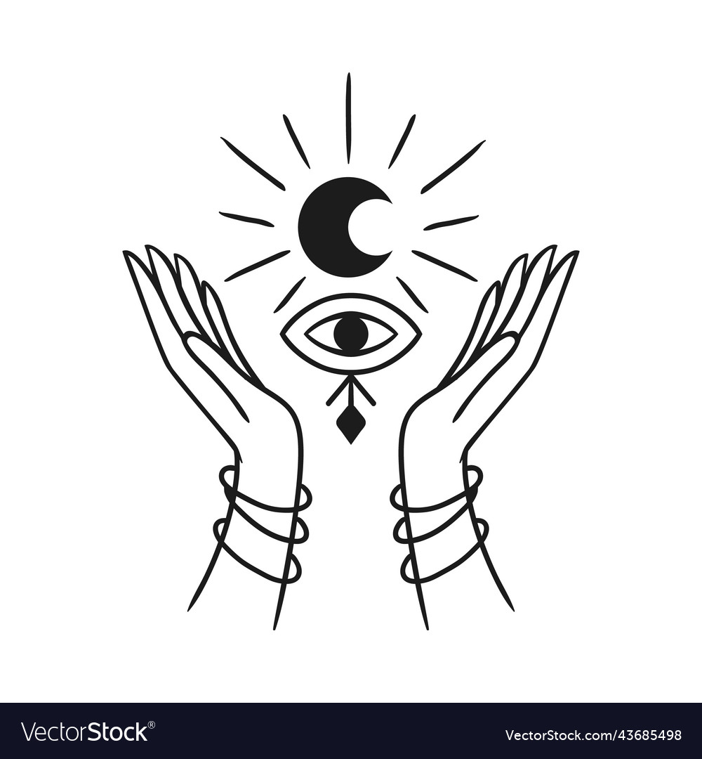 Moon mystical logo vector image Moon mystical logo