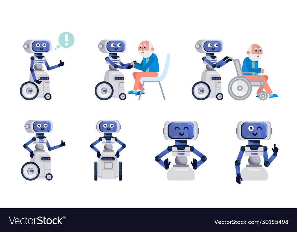 Robot assistant isolated vector image Robot assistant isolated