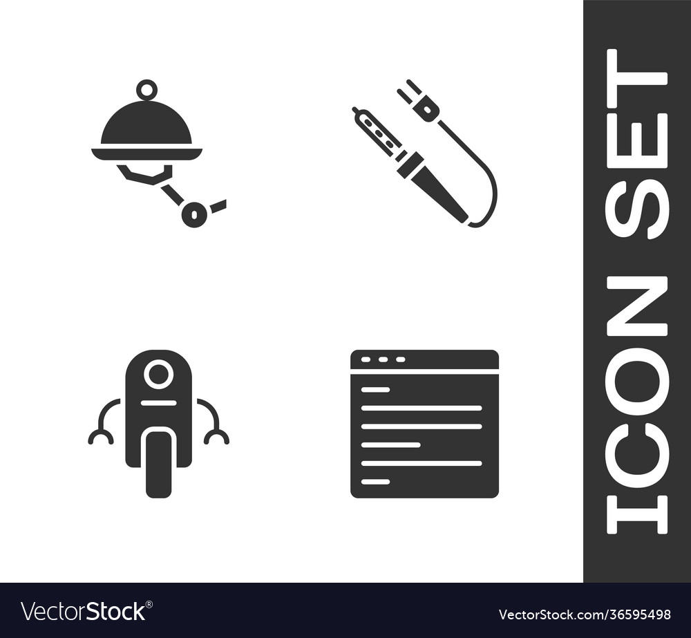 Set computer api interface waiter robot vector image Set computer api interface waiter robot