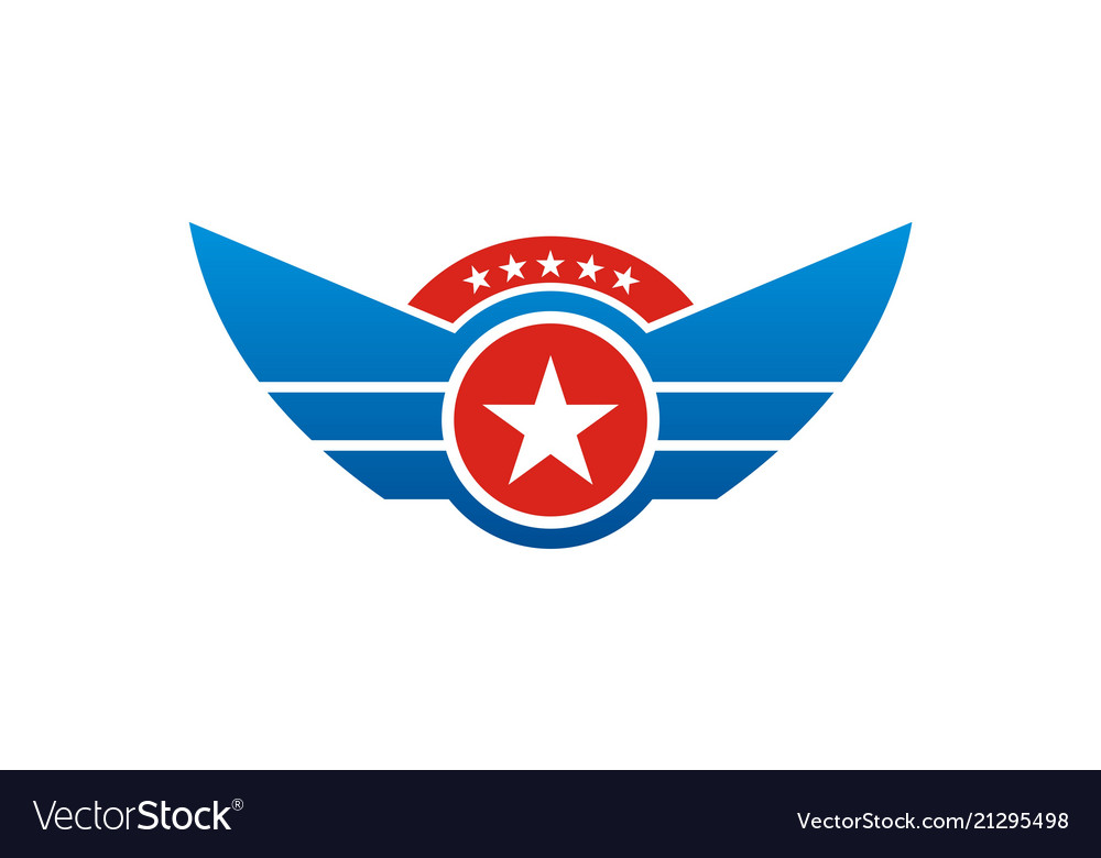 Star Wing Emblem Logo Royalty Free Vector Image