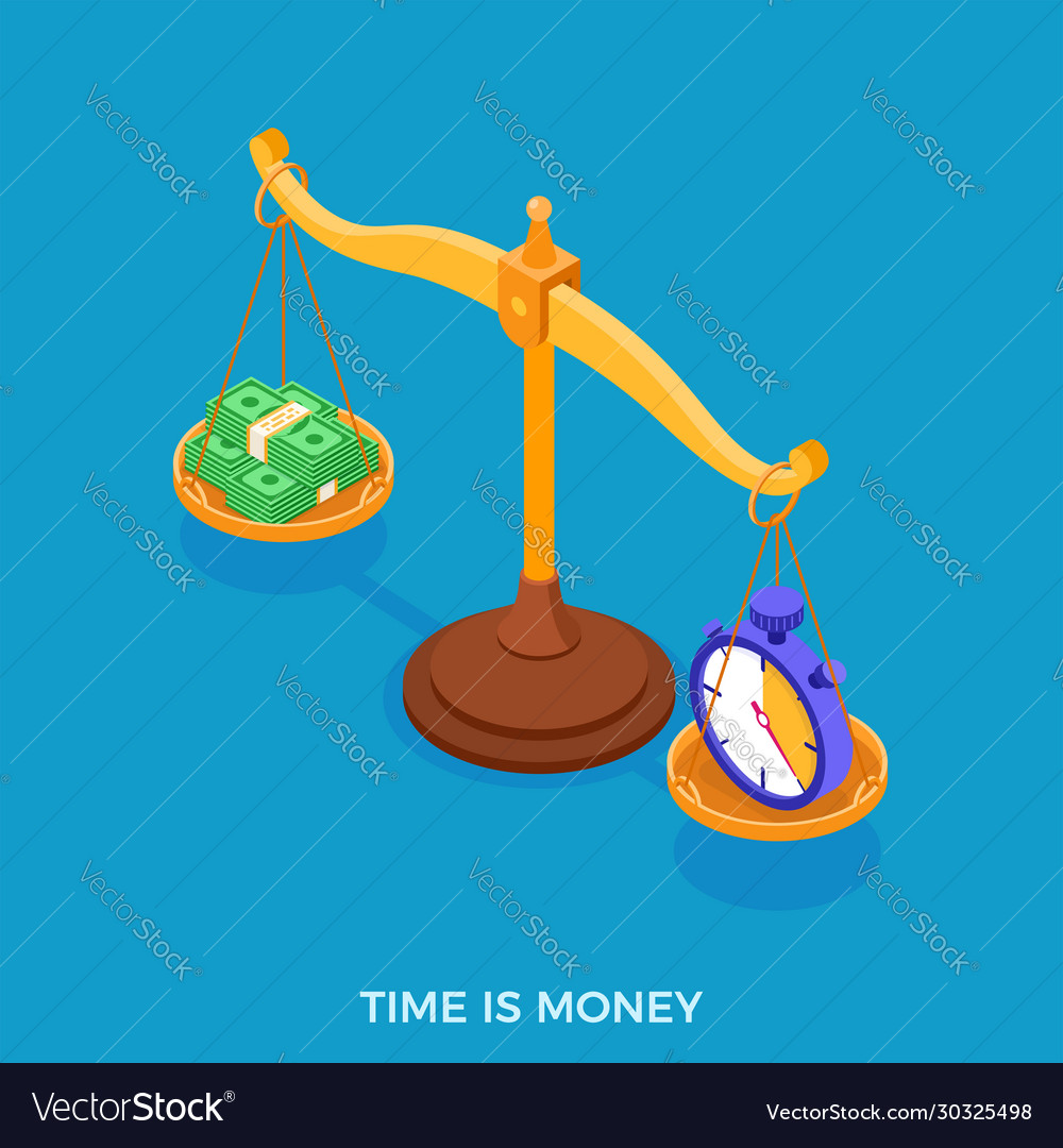 time-or-money-choice-concept-royalty-free-vector-image