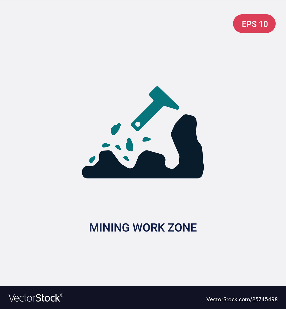 Two color mining work zone icon from maps