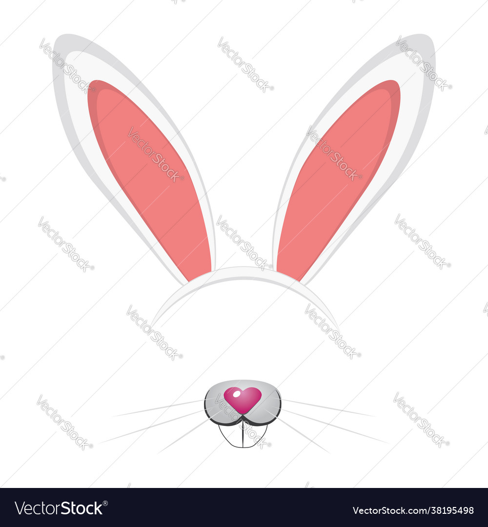 White bunny ears Royalty Free Vector Image - VectorStock