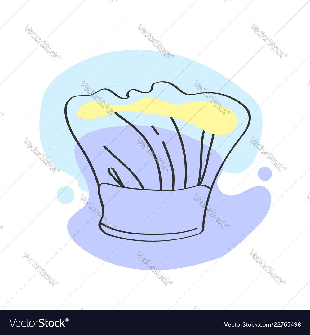 White chef hat isolated on background line Vector Image