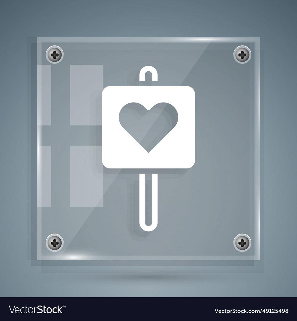 White map pointer with heart icon isolated vector image White map pointer with heart icon isolated
