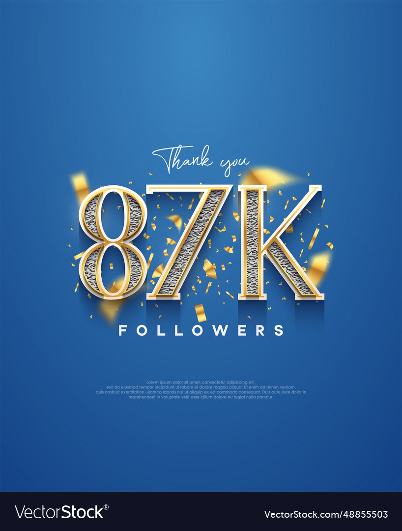 87k thank you followers elegant design for social