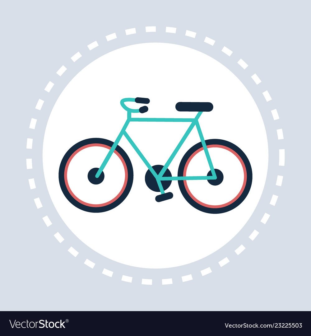 Bike icon active healthy lifestyle concept flat vector image Bike icon active healthy lifestyle concept flat