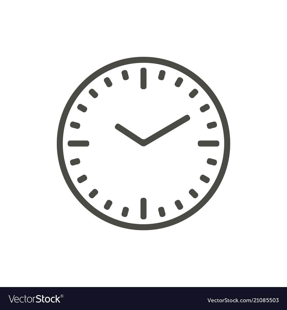 Clock Icon - Line Style Time Symbol