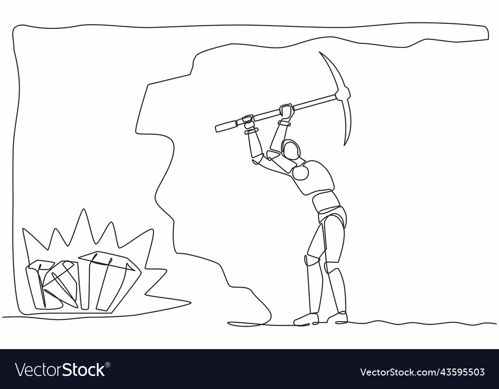 Continuous one line drawing robot digging