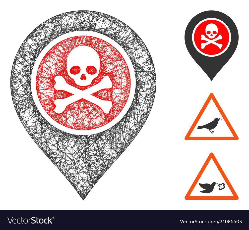 Dangerous zone pointer polygonal web mesh vector image Dangerous zone pointer polygonal web mesh