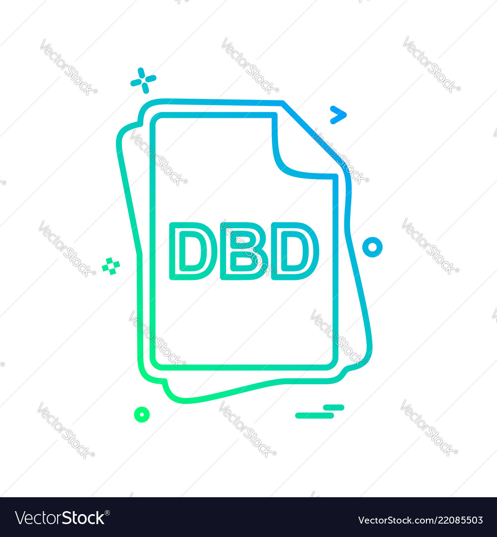 Dbd file type icon design vector image Dbd file type icon design
