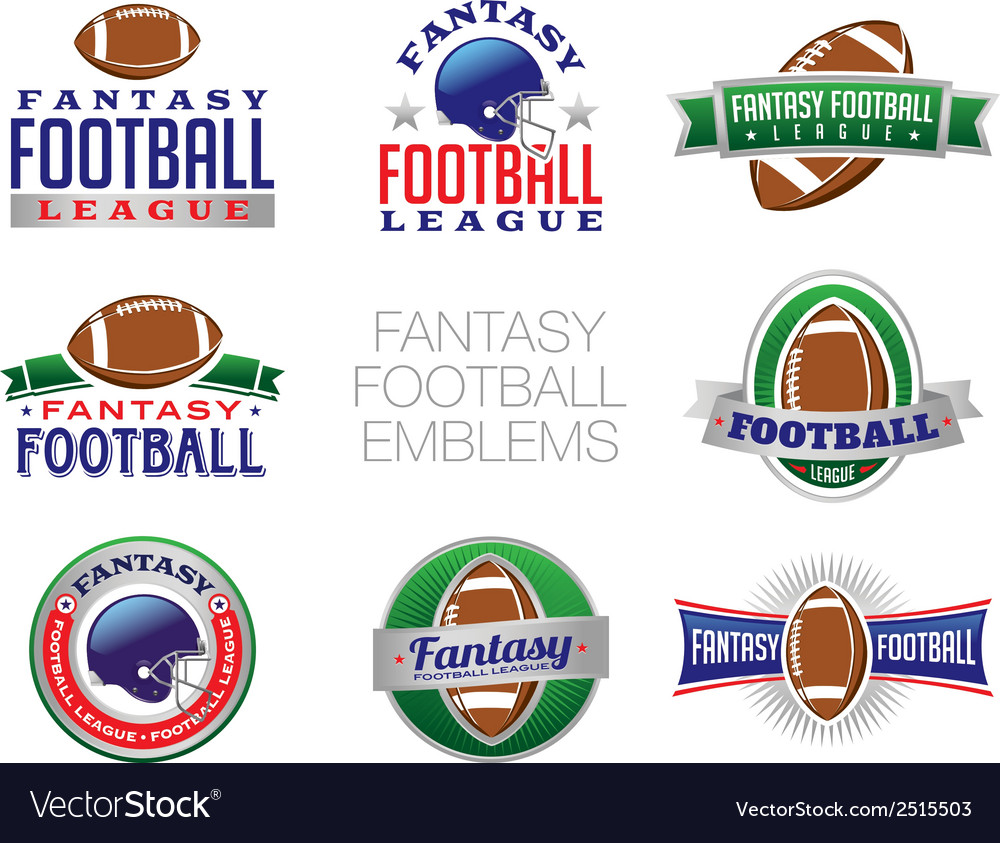 Fantasy football emblems Royalty Free Vector Image