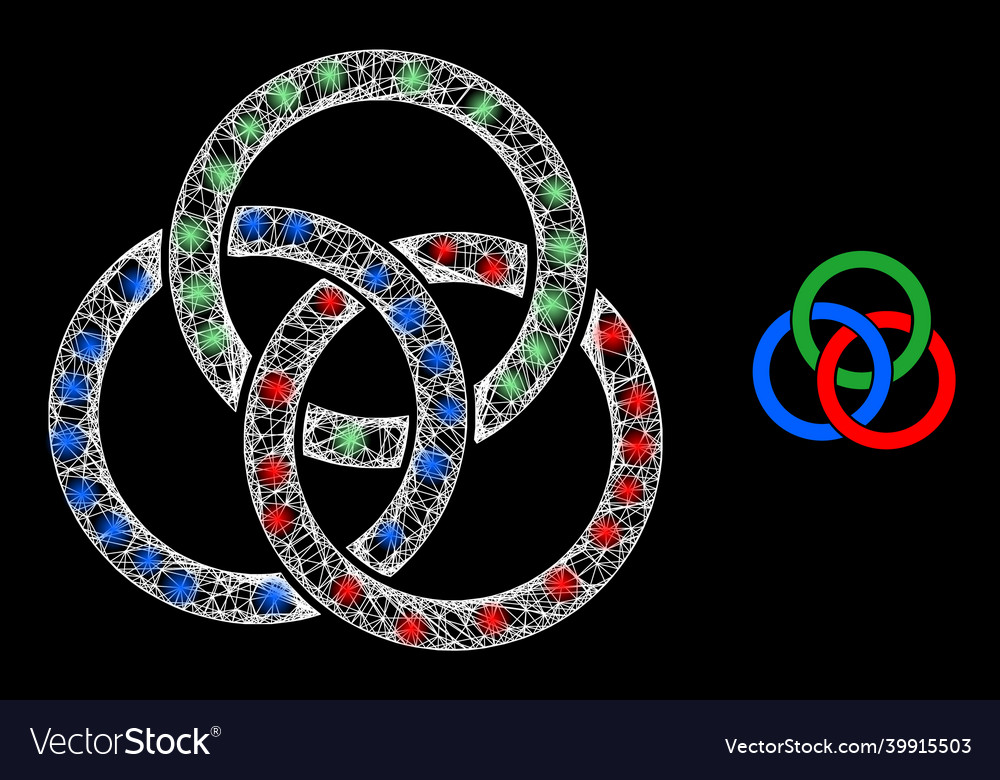 Flare web model circle links knot with color light vector image Flare web model circle links knot with color light