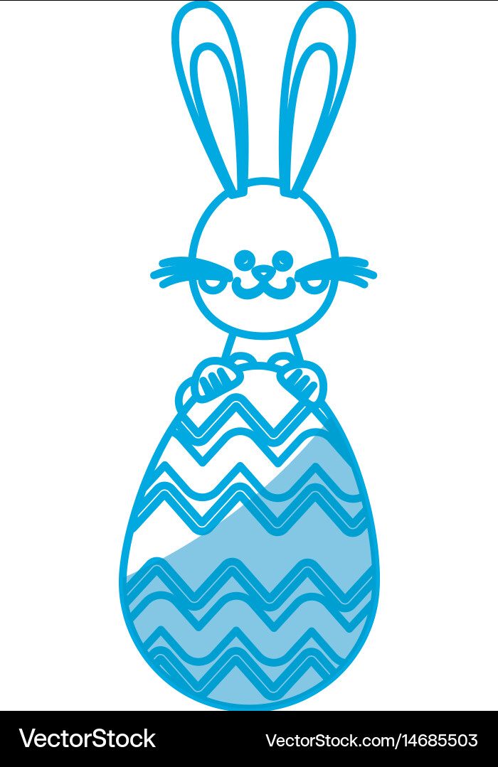 Happy easter rabbit with cute egg Royalty Free Vector Image