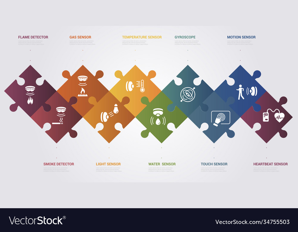 Infographic sensor template icons in different