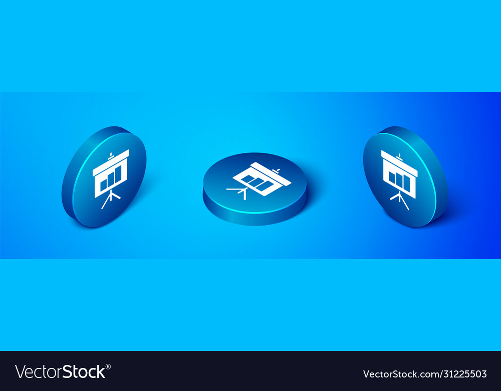 Isometric presentation board with graph schedule vector image Isometric presentation board with graph schedule