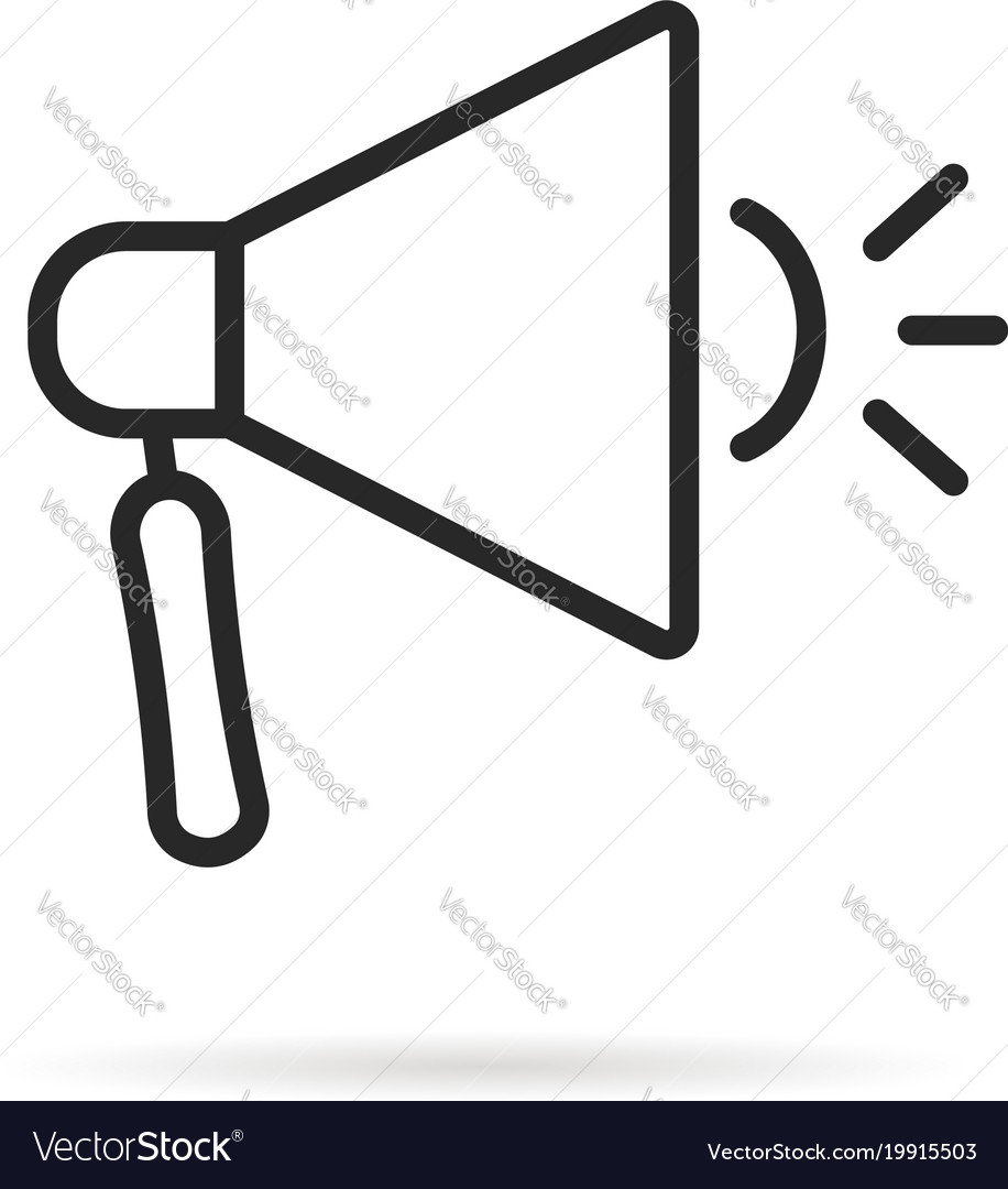 Linear megaphone like mobile app icon Royalty Free Vector