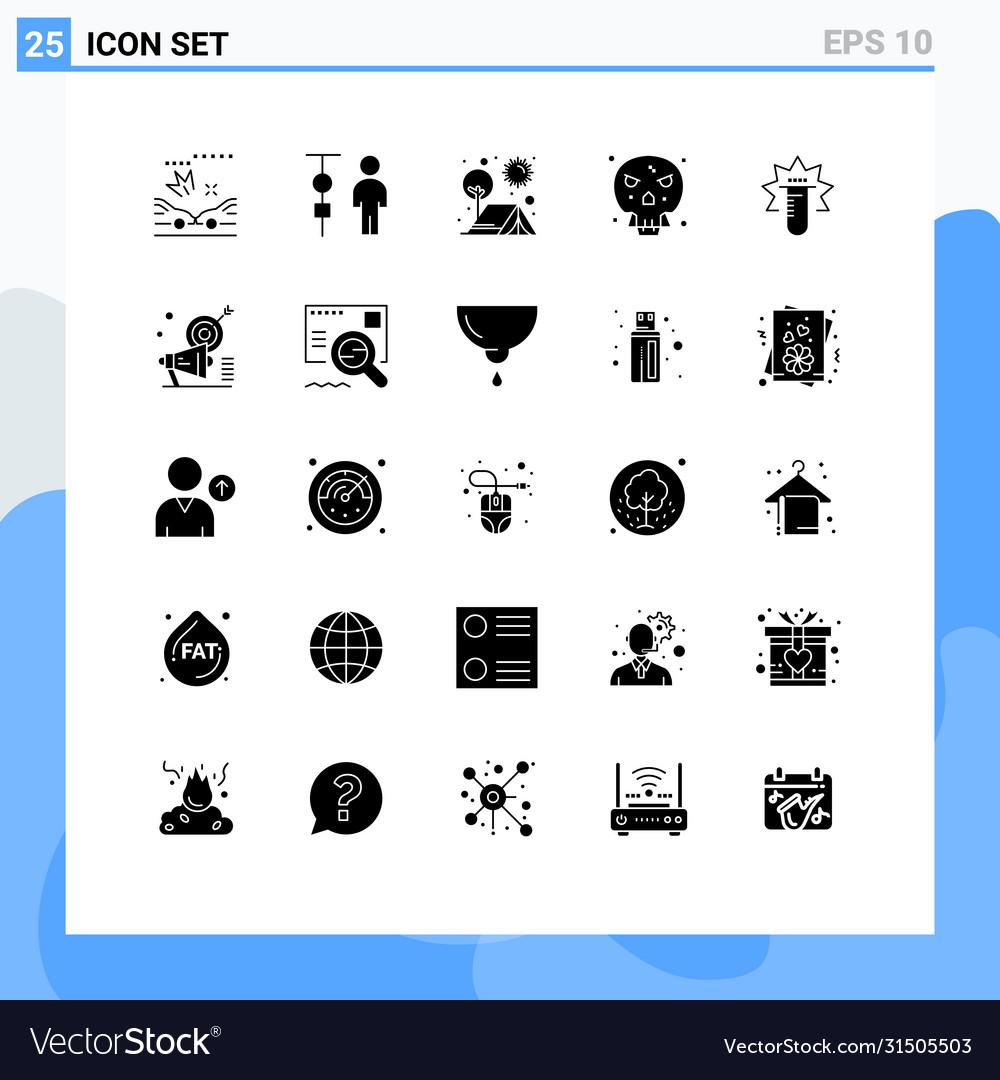 Mobile interface solid glyph set 25 pictograms Vector Image