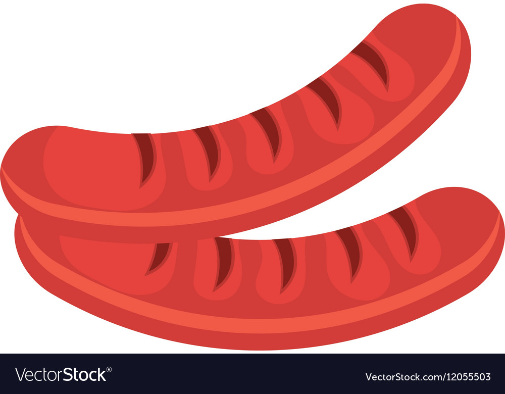 Pork sausages over white background