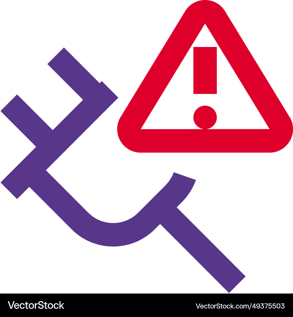 Power cable indicating electrical hazard Vector Image