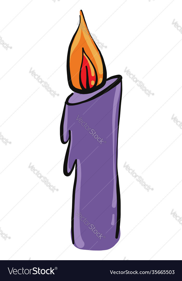 Purple candle on a white background Royalty Free Vector