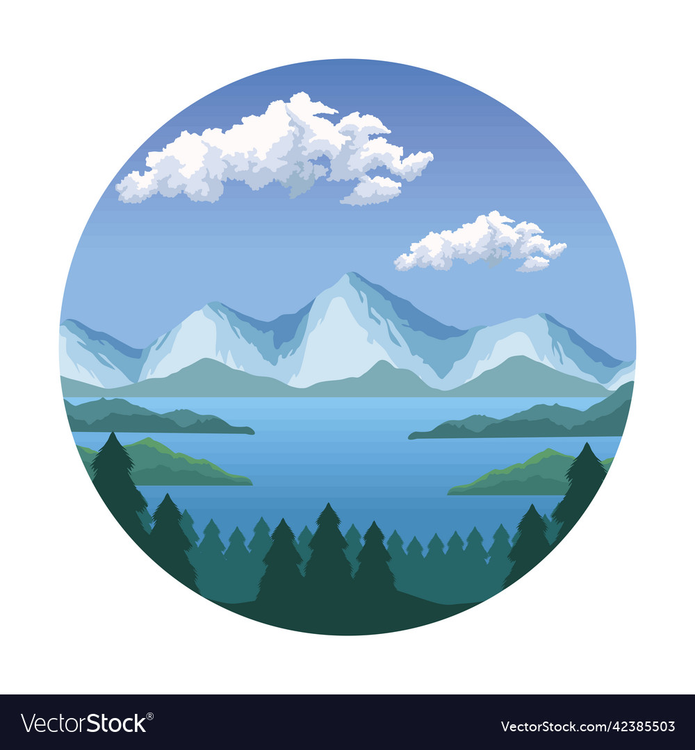 Rocky mountains landscape Royalty Free Vector Image